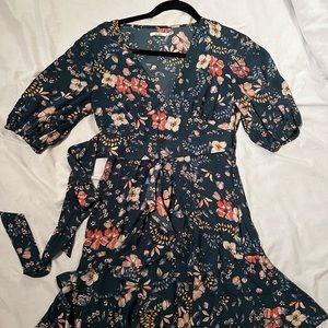 Teal blue flower dress